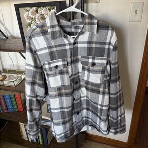 Gray and White Plaid Shacket